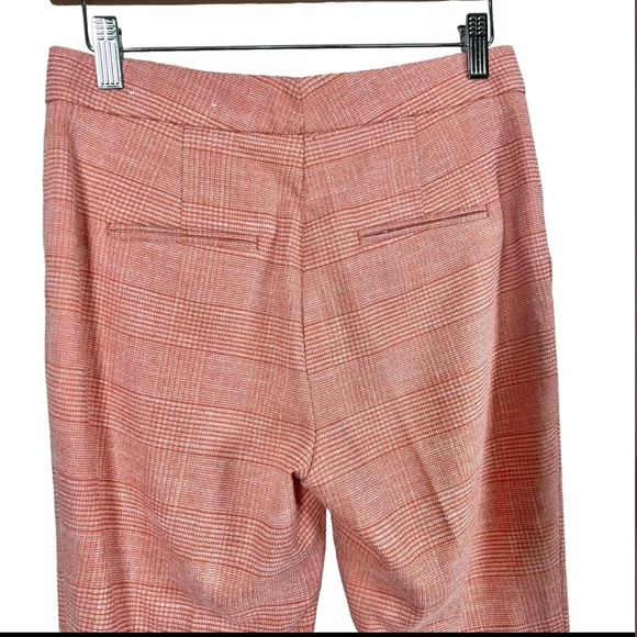 Ann Taylor high waist ankle pants orange plaid size 8 - Picture 7 of 8
